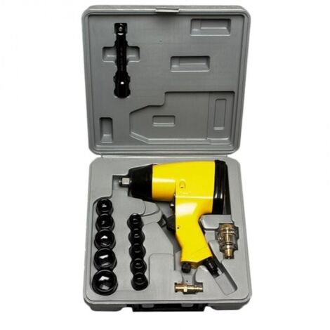 Coffret Clé à choc 1/2 pneumatique + 10 douilles et accessoires
