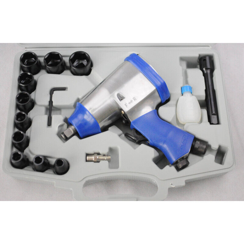Coffret clé à choc pneumatique 1/2' + accessoires