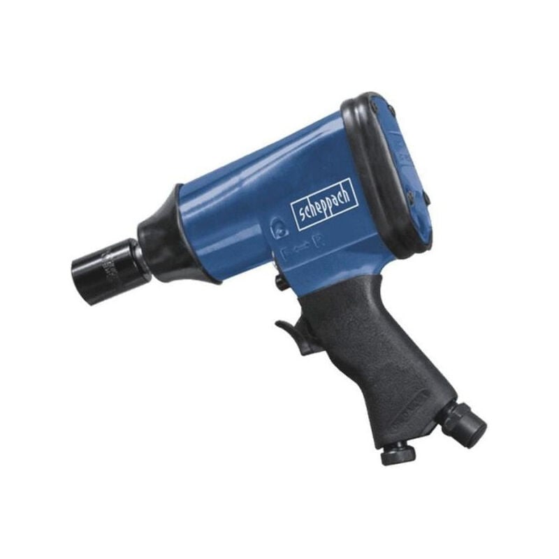 Coffret clé a choc pneumatique de 1/2 Scheppach 32 Nm - 7 000 tours/min (10 douilles, rallonge, lubrifiant et bouteille d'hui