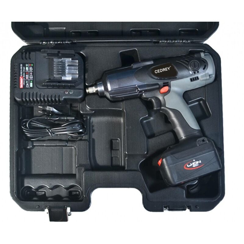 Cedrey - coffret cle a chocs 1/2'' 18V avec chargeur et 2 batteries