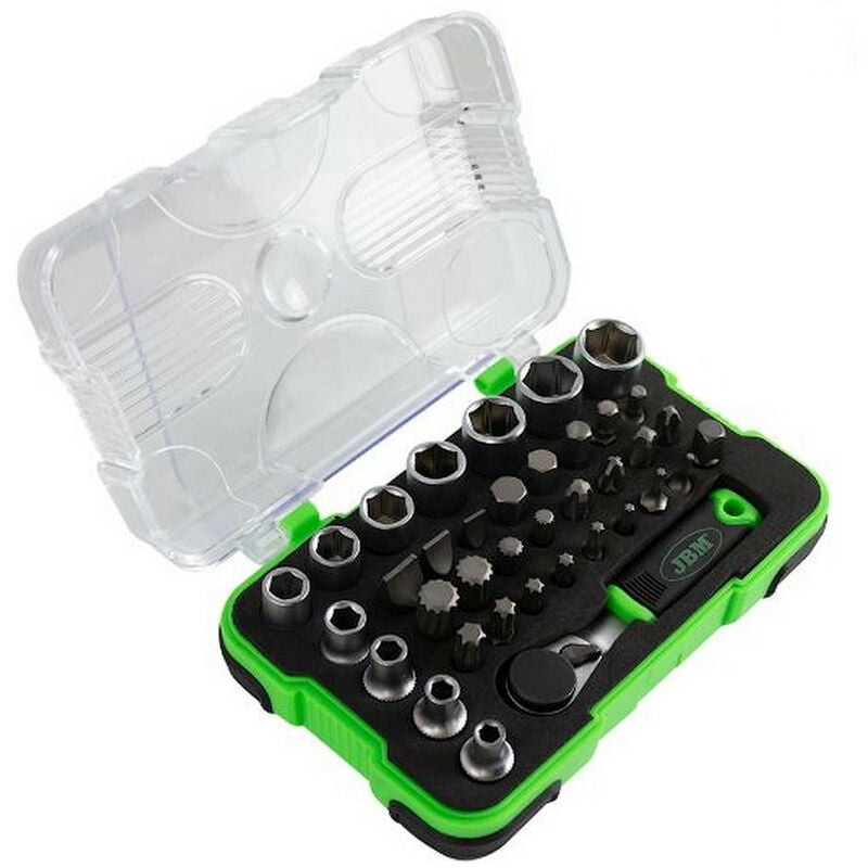JBM - Coffret cle a douilles de 38 pièces avec cliquet mini de 1/4