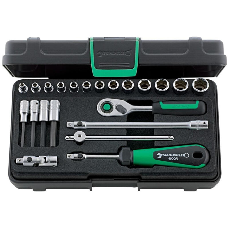 FORMAT Coffret cl&eacute; + douilles 22 pi&egrave;ces Stahlwille 96011181 1/4"""" (6.3 mm)