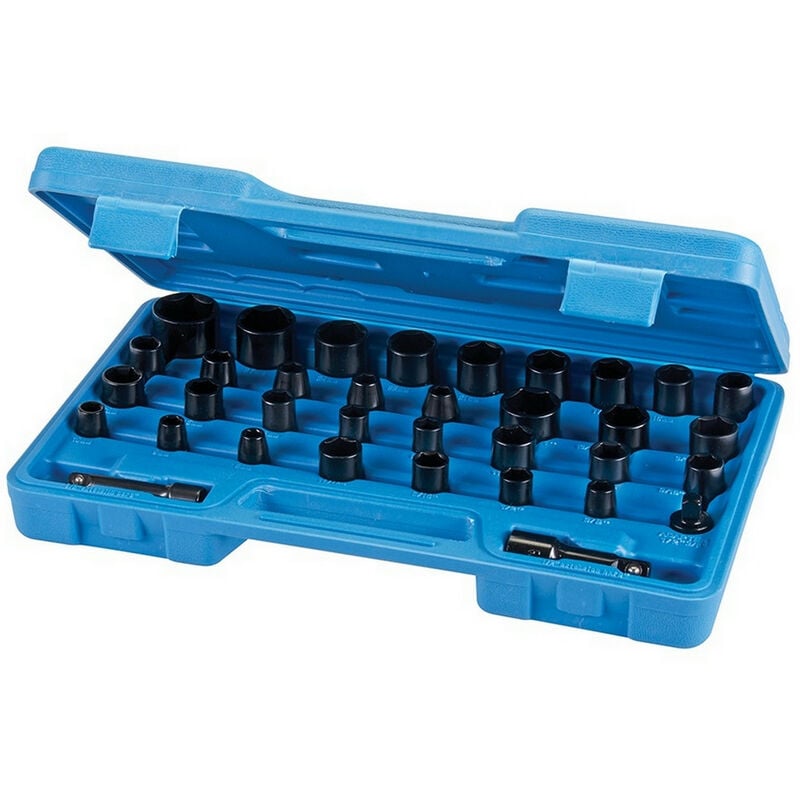 Coffret cles a douilles metriques et imperiales impact pour cles a chocs