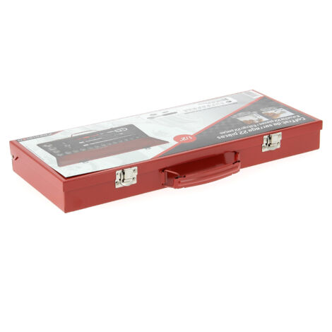 Coffret cliquet 1/2' avec 17 douilles 10-32mm – Chrome-Vanadium – Système de blocage et éjection – 2 rallonges 125mm et 250mm – Precision Steel