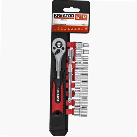 Coffret cliquet 1/4 avec douilles  12pcs  Kreator