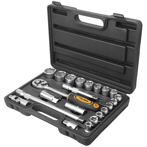 COFFRET CLIQUET 22PCS AVEC DOUILLES TOLSEN 1/2"