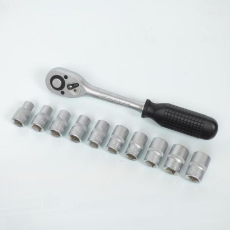 Coffret cliquet Chrome Vanadium carré de 1/2' 10 douille six pans