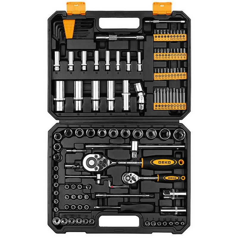 Coffret cliquets douilles courtes et longues 1/4 et 1/2 embouts accessoires