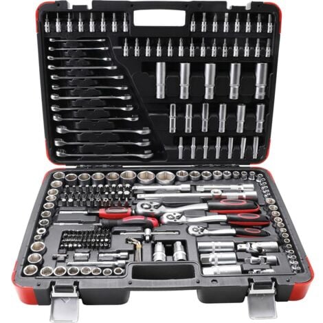 BGS TECHNIC Coffret Cliquets et douilles 1/4" 3/8" et 1/2" BGS - Mallette d'outillage 216 pcs
