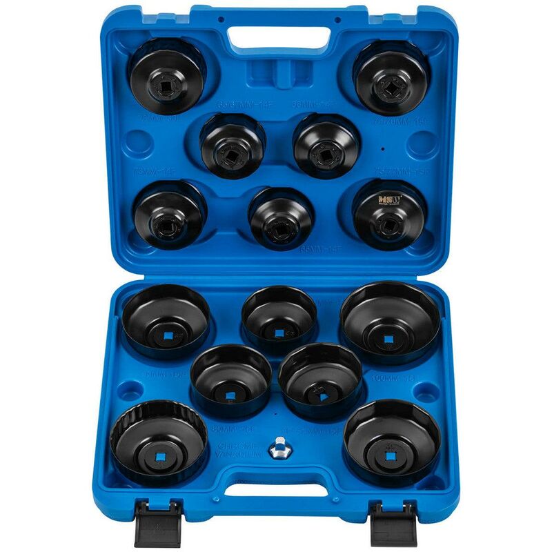 Helloshop26 - Coffret cloches filtre à huile universelle force de serrage : 115 Nm 16 pièces - Or