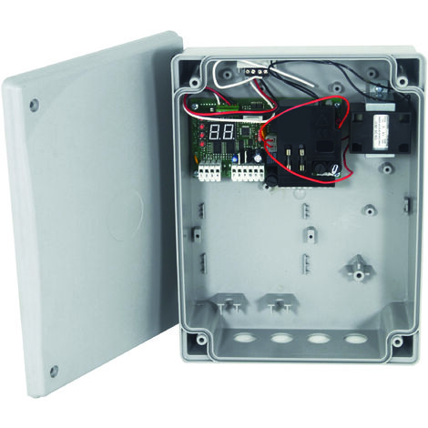 Coffret complet pour portail battant 230V – Carte électronique Q60A/RA – Transformateur 230V/24V – Dimensions 280x210x80mm – Proteco - Q60RA