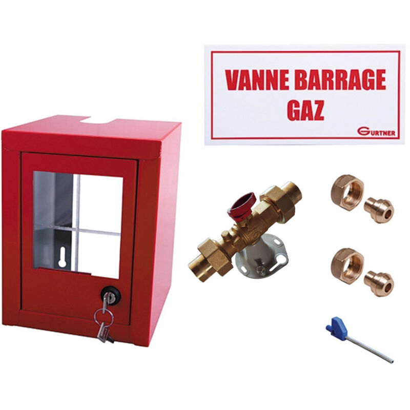 Gurtner - Coffret coupure Gaz avec vanne 1/4 tour - CU18 - DN15 - 165x220x180mm