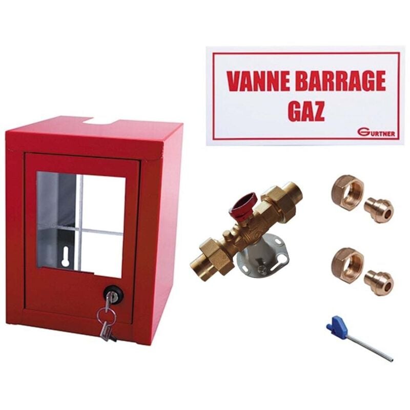 Gurtner - Coffret coupure Gaz avec vanne 1/4 tour - CU28 - DN25 - 165x220x180mm