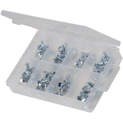 Coffret d' ecrous a oreilles ou ailettes metriques de m4 a m12