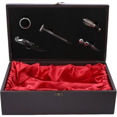 Coffret d'accessoires pour le vin dans une grande boîte pouvant accueillir deux vins