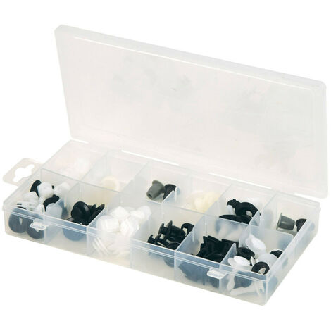 Autobest – Coffret d'agrafes moulures 80 pièces – Clips pour fixation moulures intérieures et extérieures – Diamètre 6.2 à 9.5 mm – Joint d'étanchéité