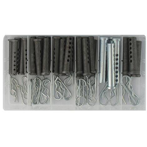 coffret d'axes et d'épingles béta d'arrêt composé d'un assortiment de 71 pièces.