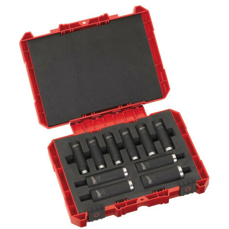 Coffret de 10 douilles MILWAUKEE 1/2 Shockwave - 4932352861
