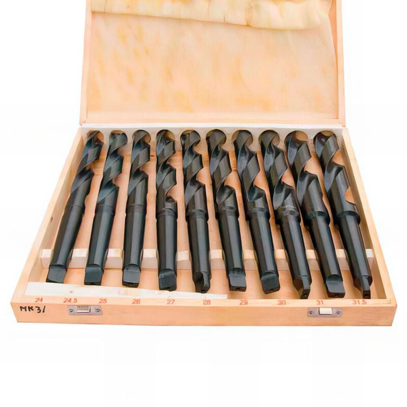 Metal Profi Austria - Coffret de 10 forets hélicoïdaux laminés CM3 d. 24 à 31,5 mm - MB-SBS-MK3-10TLG-W - Métalprofi
