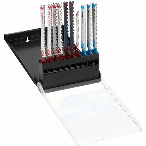 Coffret de 10 lames de scie sauteuse – 7 lames bois HCS pour coupes fines et rapides – 3 lames métal HSS pour coupes droites – Stanley Black & Decker - STA29240-XJ