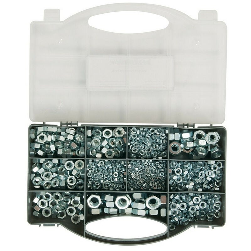 Fixman - Coffret de 1000 ecrous hexagonaux metriques de m3 a m12