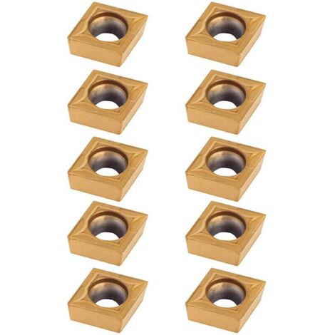 Coffret de 10pcs Lames Inserts Rotatifs CNC Insert Carbure CCMT060204-HM YBC251 Outil Tournage Filtage pour Acier pour Tours, Fraiseuses