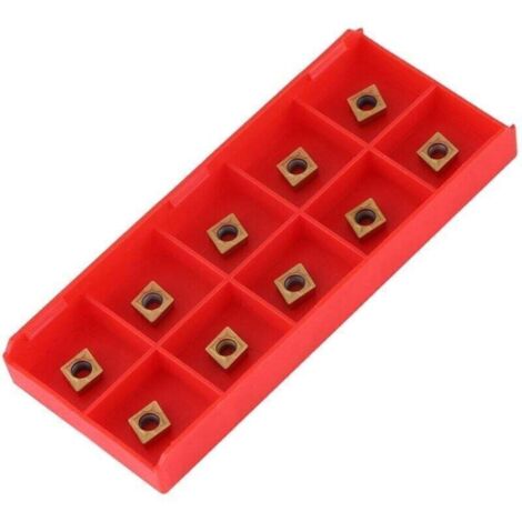 Coffret de 10pcs Lames Inserts Rotatifs CNC Insert Carbure CCMT060204-HM YBC251 Outil Tournage Filtage pour Acier pour Tours, Fraiseuses