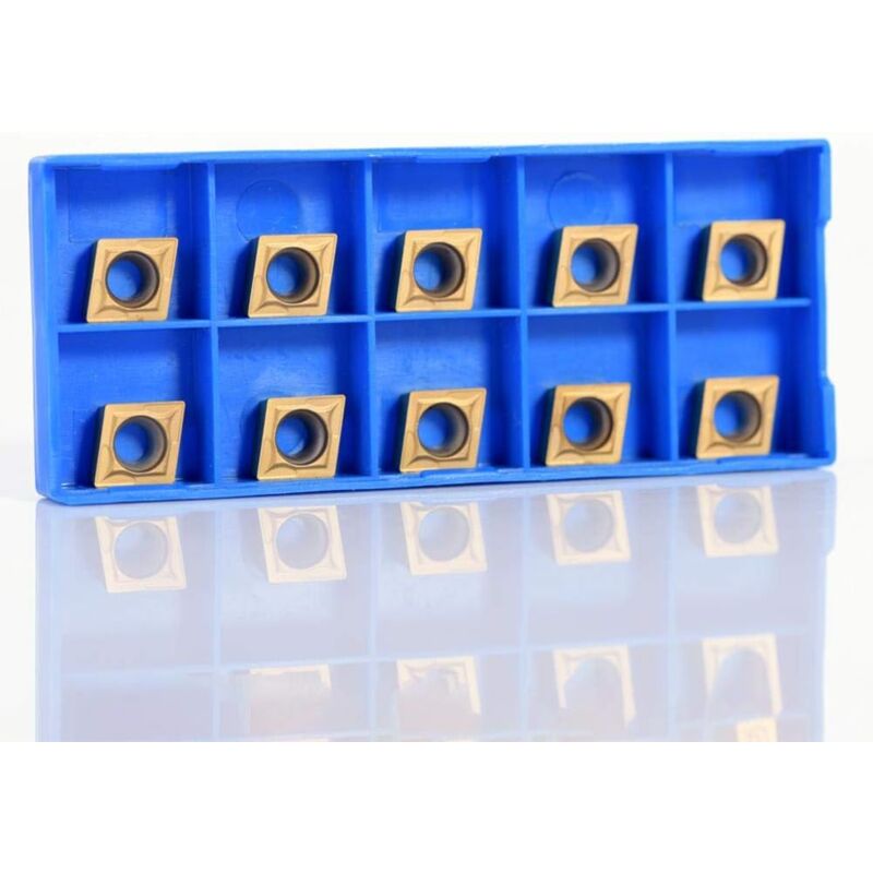 Coffret de 10pcs Lames Inserts Rotatifs Losange en Carbure Outil Tournage Filtage pour Acier pour Tours, Fraiseuses