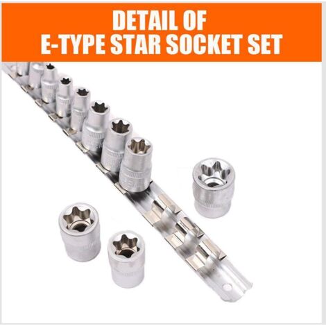Coffret de 11 clés à douille, douilles hexagonales, outillage automobile avec rail de guidage, 345 g
