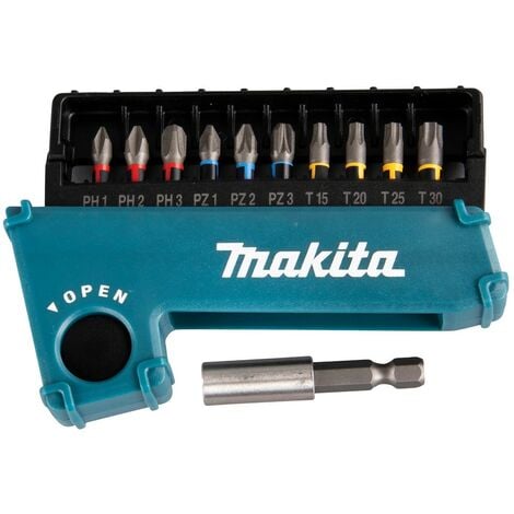 E-00022, Coffret Makita batterie LXT 30 embouts + Porte-embout  magnétique à verrouillage