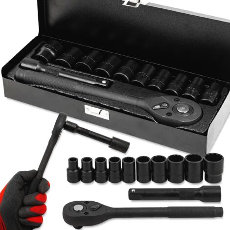 Coffret de 12 clés à douille à impact FORCEKRAFT 1/2" + étui