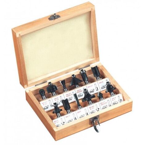 Coffret de 12 fraises à défoncer 8 mm – Tranchants en carbure de tungstène – Pour bois dur – Fraises droites et à gorge – Beast