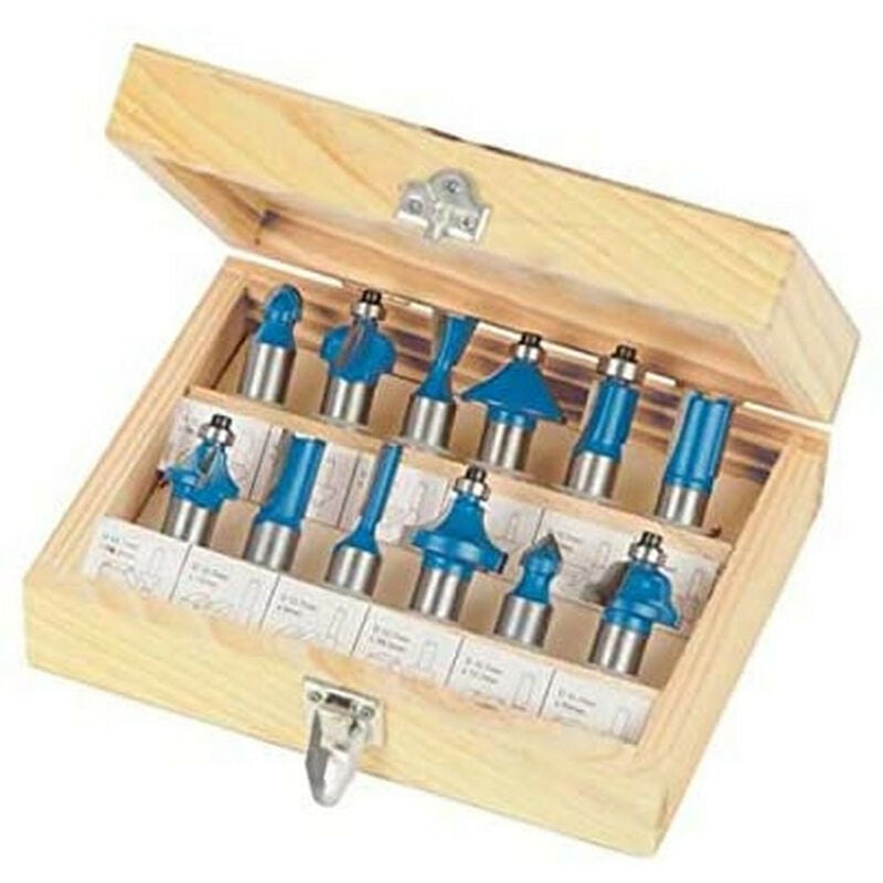 Silverline - Coffret de 12 fraises pour defonceuse 1/2