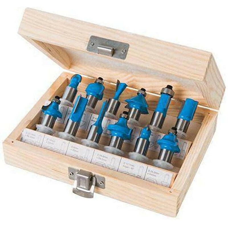 Coffret de 12 fraises pour defonceuse 12 mm