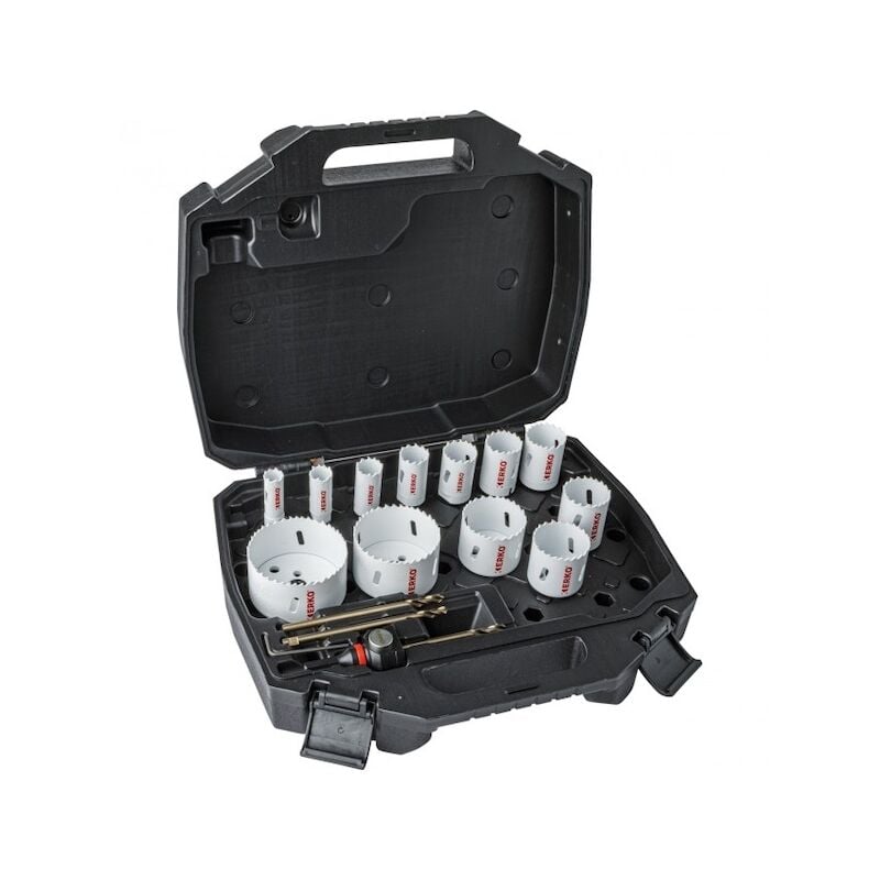 Erko - Coffret de 12 scies trépan et accessoires