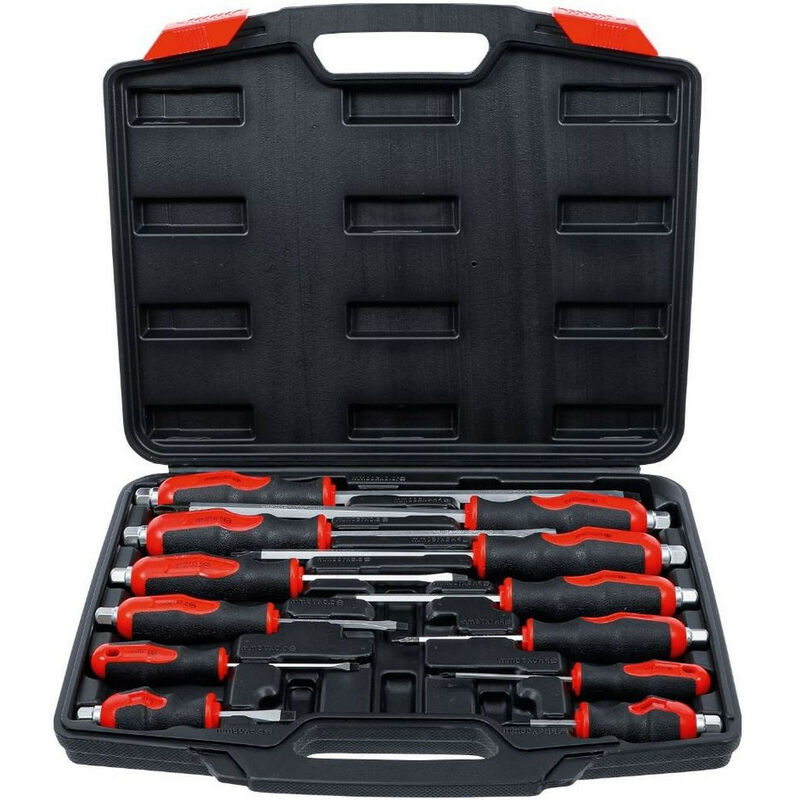 Coffret de 12 tournevis assortis a lame traversante