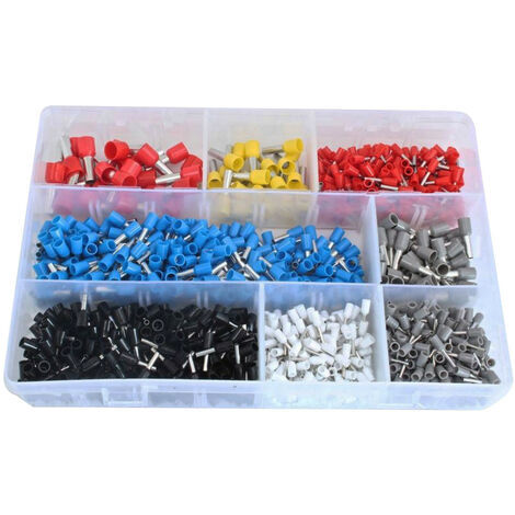 Coffret de 1200 embouts de cablage assortis pour cables souples
