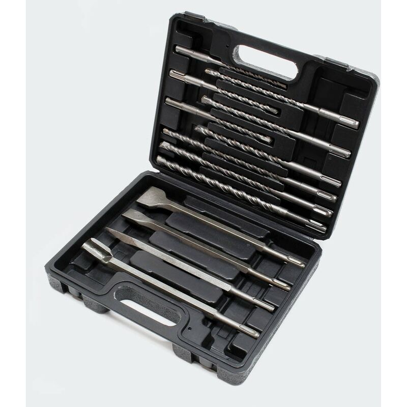 Coffret De 13 Mèches, burins Et Forêts sds Pour Perceuses, Marteau Piqueur