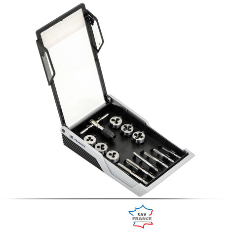 Coffret de 13 pièces tarauds et filières + clé