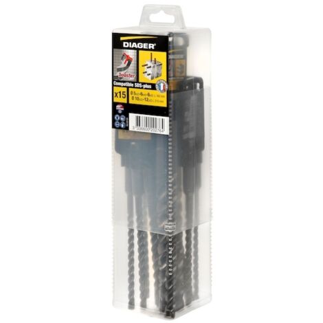 Coffret de 15 forets béton SDS-PLUS BOOSTER-PLUS ref.5019A - DIAGER