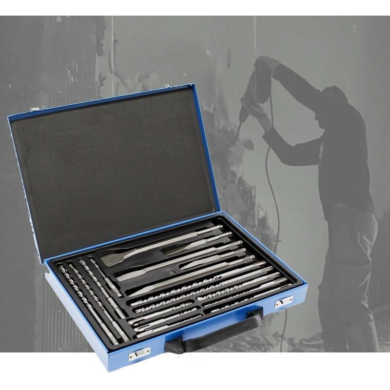 Coffret De 17 Mèches, Burins Et Forêts sds, Perceuses, Marteau Piqueur