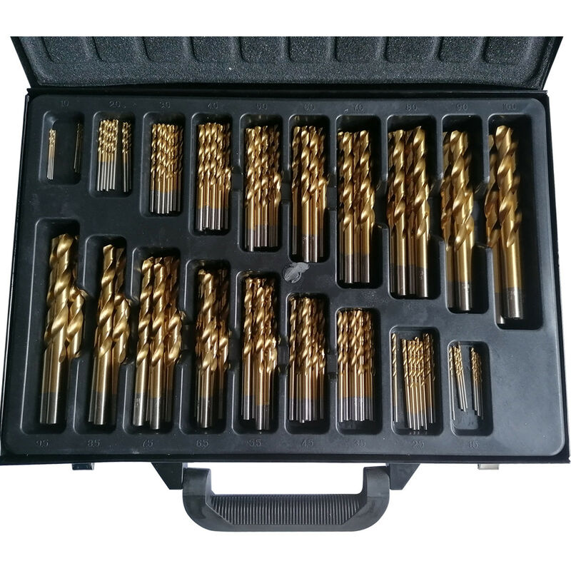 Beast - Coffret de 170 forets helicoidaux hss de 1 à 10 mm titanes