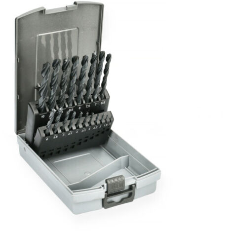 Coffret de 19 forets en acier HSS laminés 1 à 10mm - HANGER - 155090