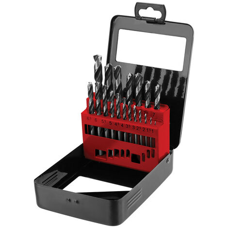 Autobest – Coffret de forets hélicoïdaux HSS 19 pièces – Acier rapide pour perçage précis – Angle d'affûtage 118° – Pour matériaux variés