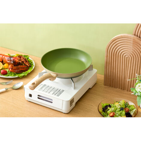 Coffret de 2 poêles à frire antiadhésifs en pierre maifan de 26cm, ustensile de cuisine domestique sans huile pour crêpes, œufs et alimentation bébé, chauffe uniforme pour tous les feux