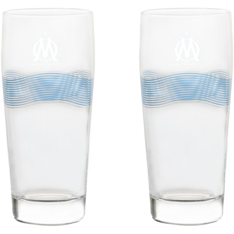 Sans Marque - Coffret de 2 verres à bière Olympique de Marseille