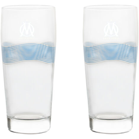 Coffret de 2 verres à bière Olympique de Marseille