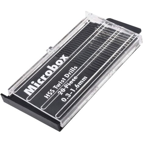 Coffret de 20 mini forets HSS (queue de 0,3 à 1,6 mm), outil rotatif à main pour le bricolage, mini perceuse d'établi à pince, foret de précision en acier haute vitesse.