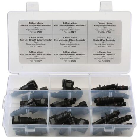 Coffret de 24 raccords de carburant angulés et droits – Connecteurs rapides pour systèmes de carburant – Installation sécurisée