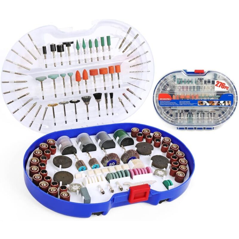 Coffret de 276 Accessoires d'Outils Rotatifs Universels pour Polissage Perçage Meulage Sculpture Coupe Faciles